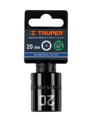 12420 - Dado cuadro 1/2' de impacto 6 puntas de 20 mm, Truper