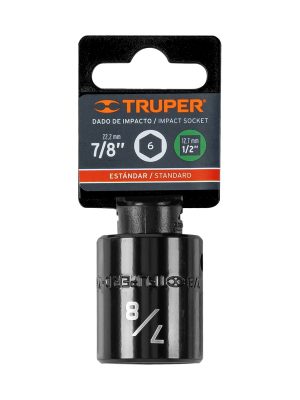 D-7428-HE1.jpg 13383 - Dado de impacto de 7/8', 6 puntas, cuadro 1/2', Truper