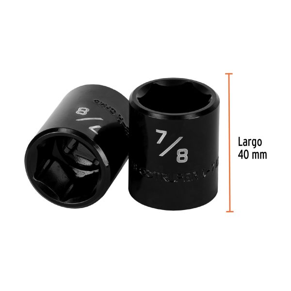 13383 - Dado de impacto de 7/8', 6 puntas, cuadro 1/2', Truper