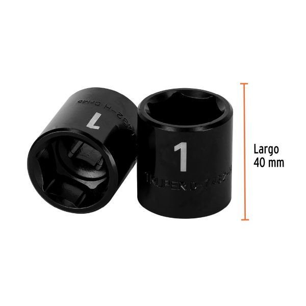 13385 - Dado de impacto de 1', 6 puntas, cuadro 1/2', Truper