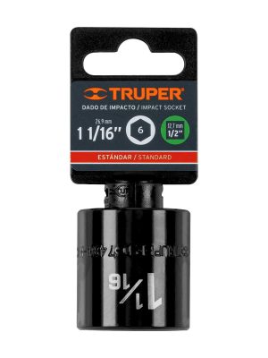 13397 - Dado de impacto de 1-1/16', 6 puntas, cuadro 1/2', Truper