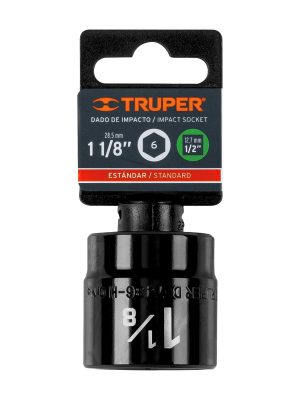 13398 - Dado de impacto de 1-1/8', 6 puntas, cuadro 1/2', Truper