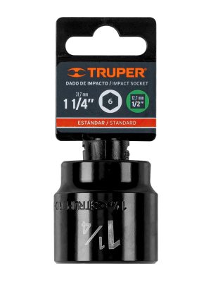 13399 - Dado de impacto de 1-1/4', 6 puntas, cuadro 1/2', Truper