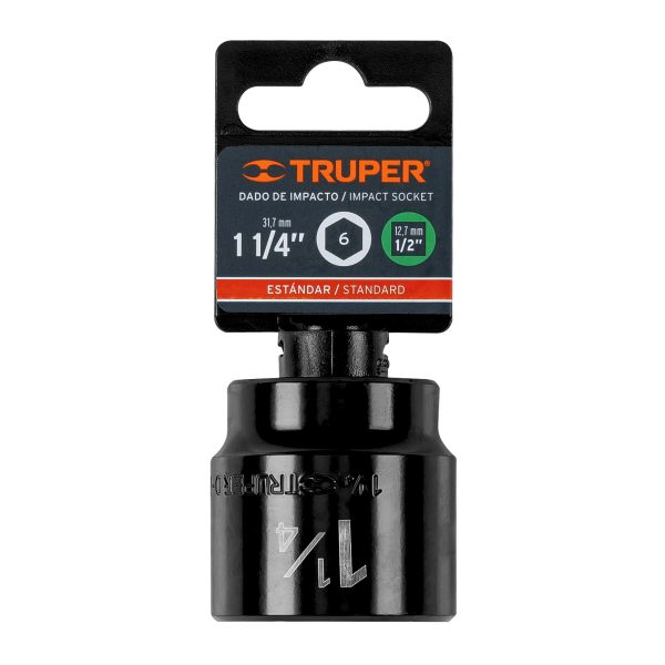 13399 - Dado de impacto de 1-1/4', 6 puntas, cuadro 1/2', Truper