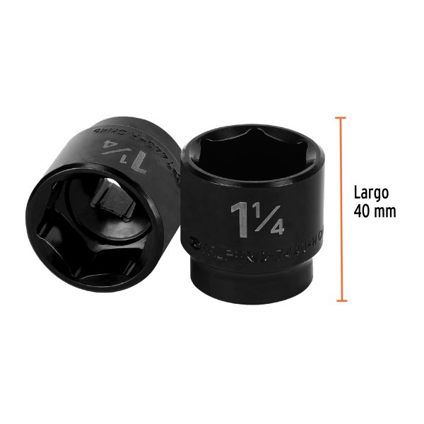 13399 - Dado de impacto de 1-1/4', 6 puntas, cuadro 1/2', Truper