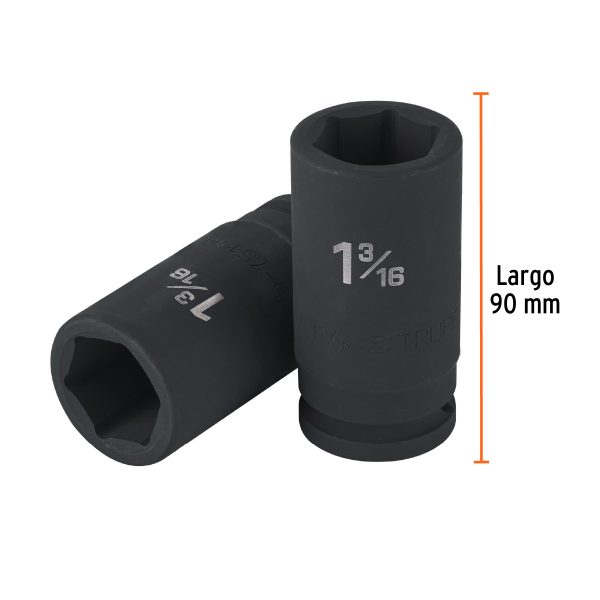 100947 - Dado largo de impacto de 1-3/16', 6 puntas, cuadro 3/4'