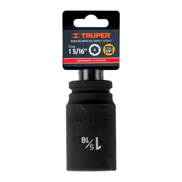 12439 - Dado largo de impacto de 1-5/16', 6 puntas, cuadro 3/4'