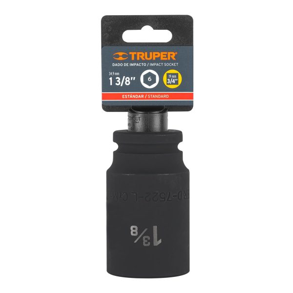 12440 - Dado largo de impacto de 1-3/8', 6 puntas, cuadro 3/4'