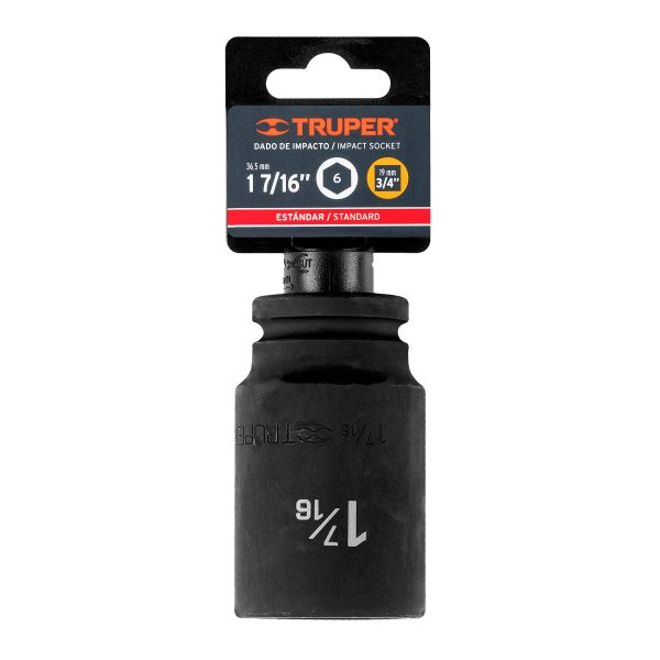 12441 - Dado largo de impacto de 1-7/16', 6 puntas, cuadro 3/4'