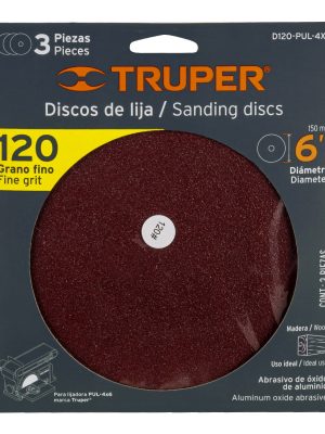 16165 - Paquete c/3 discos de lija 6' grano 120 para, PUL-4X6T