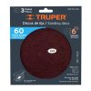16163 - Paquete c/3 discos de lija 6' grano 60, para PUL-4X6T