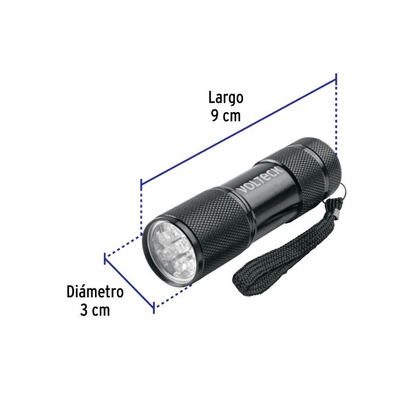 45853 - Linterna LED con Luz ultravioleta, VOLTECK