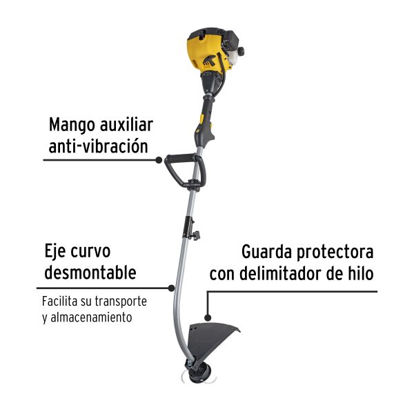 22430 - Desbrozadora a gasolina 25cc mango tipo 'D', 17'corte, curva