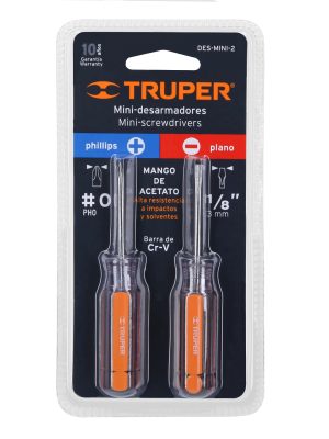 14199 - Dúo de mini desarmadores mango de acetato, Truper