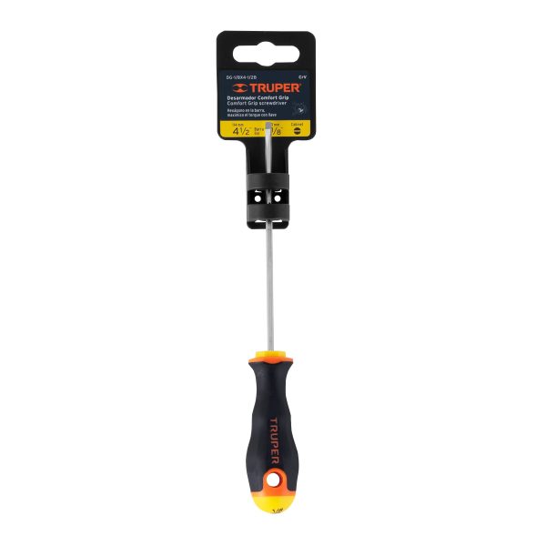 18549 - Desarmador cabinet 1/8' x 4-1/2' mango Comfort Grip, Truper