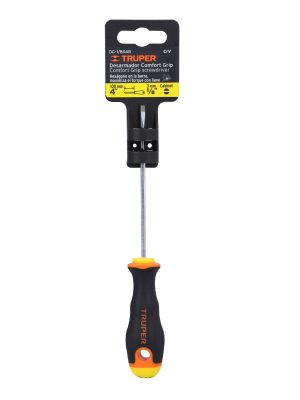 14019 - Desarmador cabinet 1/8' x 4' mango Comfort Grip, Truper