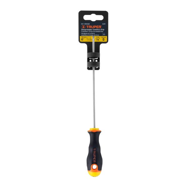 14025 - Desarmador cabinet 1/8' x 6' mango Comfort Grip, Truper