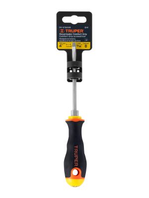 14034 - Desarmador cabinet 3/16' x 4' mango Comfort Grip, Truper