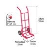 44475 - Diablo de carga de 100 kg, ruedas sólidas, balero sencillo