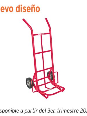 44476 - Diablo de carga de 200 kg, ruedas sólidas, balero sencillo