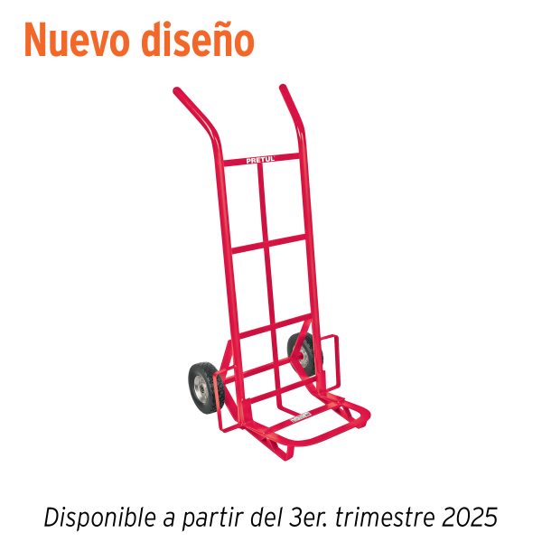 44476 - Diablo de carga de 200 kg, ruedas sólidas, balero sencillo