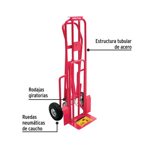 26079 - Diablo de carga convertible 3 en 1, 270Kg, Pretul