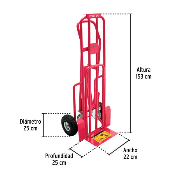 26079 - Diablo de carga convertible 3 en 1, 270Kg, Pretul