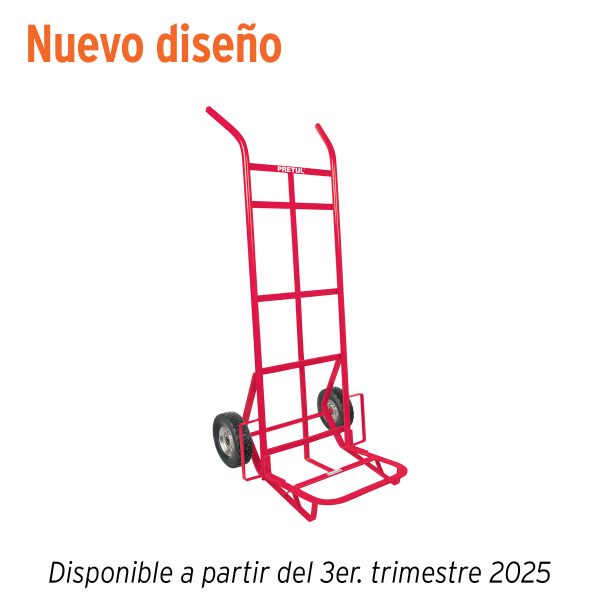 44477 - Diablo de carga de 300 kg, ruedas sólidas, doble balero