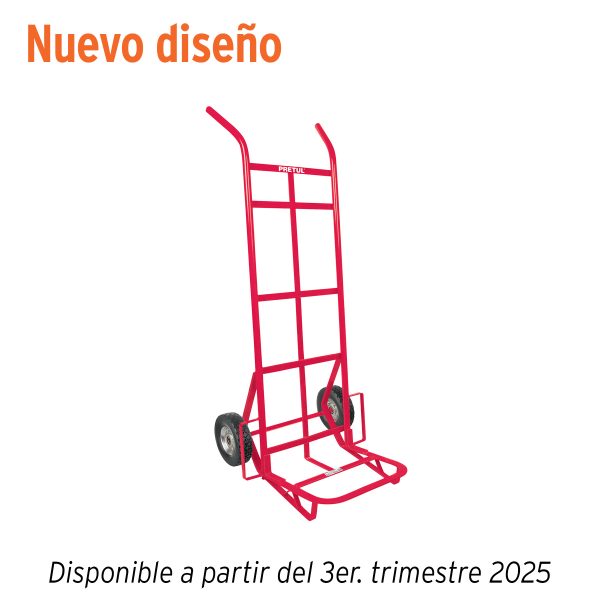 44478 - Diablo de carga de 400 kg, ruedas sólidas, doble balero