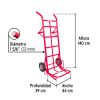 44479 - Diablo de carga de 450 kg, ruedas sólidas, doble balero