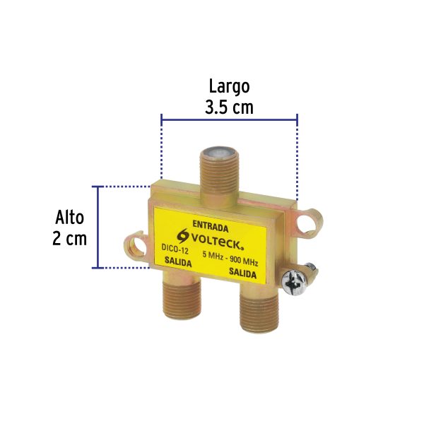 48475 - Divisor coaxial de 1 entrada y 2 salidas, Volteck