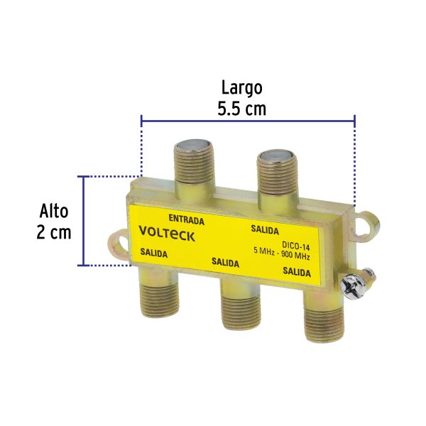 48477 - Divisor coaxial de 1 entrada y 4 salidas, Volteck