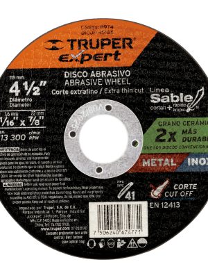 DICOF-4516X.jpg 11974 - Disco Tipo 41 de 4-1/2' x 1.6 mm corte fino de metal, Expert