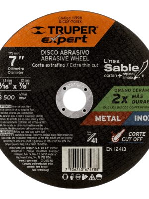 DICOF-7015X.jpg 11998 - Disco Tipo 41 de 7' x 1.5 mm corte fino de metal, Expert