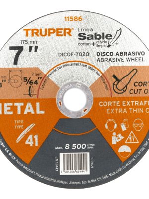 DICOF-7020.jpg 11586 - Disco Tipo 41 de 7' x 2 mm corte fino de metal, Sable