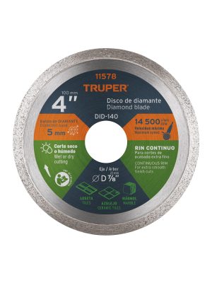 DID-140.jpg 11578 - Disco de diamante de 4' x 1.6 mm, rin continuo, TRUPER