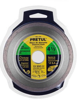 21009 - Disco de diamante de 4-1/2' x 1.8 mm, rin continuo, PRETUL