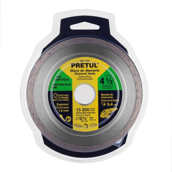 21009 - Disco de diamante de 4-1/2' x 1.8 mm, rin continuo, PRETUL