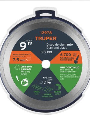 DID-190E1.jpg 12978 - Disco de diamante de 9' x 2.2 mm, rin continuo, TRUPER
