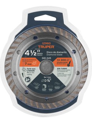 DID-245E1.jpg 12980 - Disco de diamante de 4-1/2' x 2.2 mm, rin turbo, TRUPER