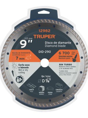 DID-290E1.jpg 12982 - Disco de diamante de 9' x 3 mm, rin turbo, TRUPER