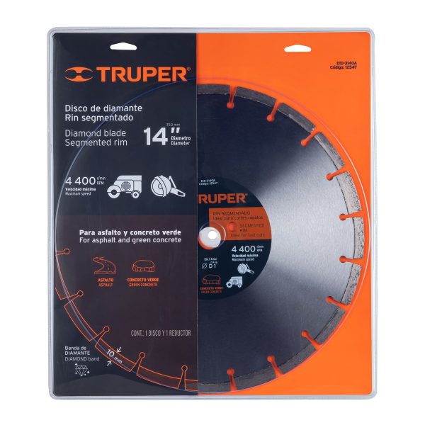 12547 - Disco de diamante de 14' x 2.8 mm, corte asfalto y concreto