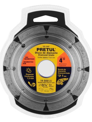 27031 - Disco de diamante de 4' x 1.2 mm rin segmentado, PRETUL