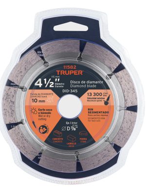 11582 - Disco de diamante de 4-1/2' x 2.1 mm, rin segmentado, TRUPER