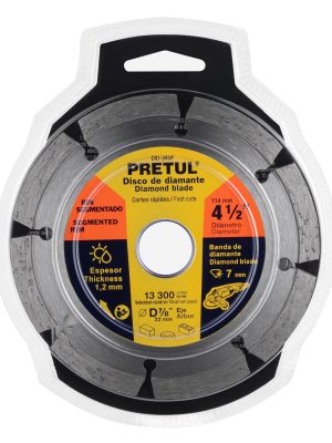 27032 - Disco de diamante de 4-1/2' x 1.2 mm rin segmentado, PRETUL