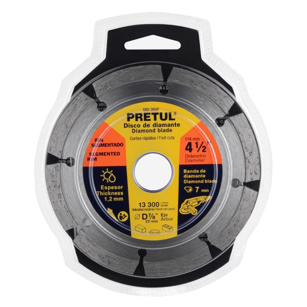 27032 - Disco de diamante de 4-1/2' x 1.2 mm rin segmentado, PRETUL