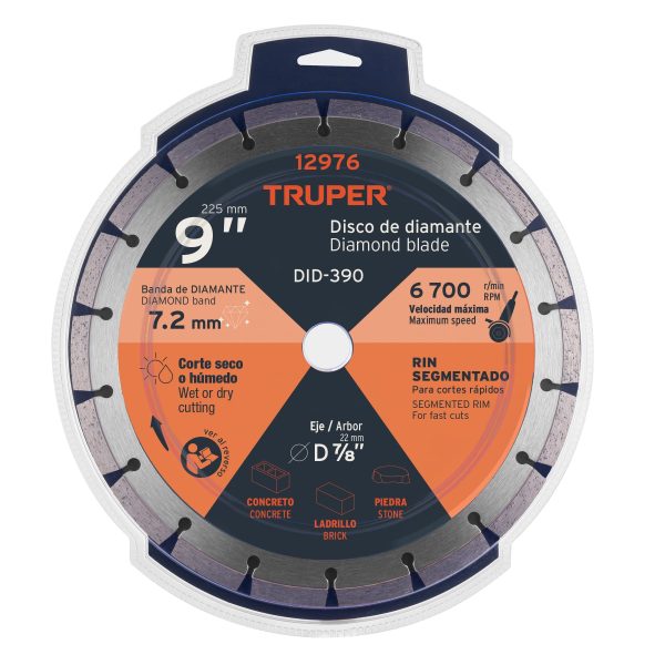 12976 - Disco de diamante de 9' x 2.7 mm, rin segmentado, TRUPER