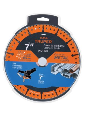 15154 - Disco de diamante de 7' x 2.8 mm, corte de metal, TRUPER