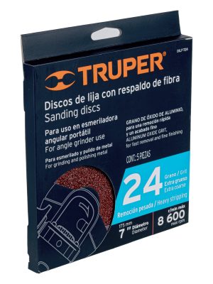 DILF-724E1.jpg 100129 - Disco de lija de 7' con respaldo de fibra, grano 24, TRUPER