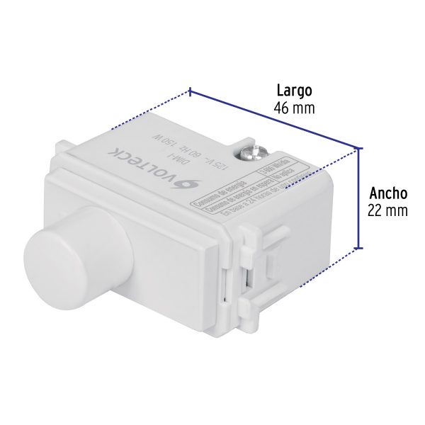 48138 - Dimmer giratorio, línea Italiana, color blanco, Volteck